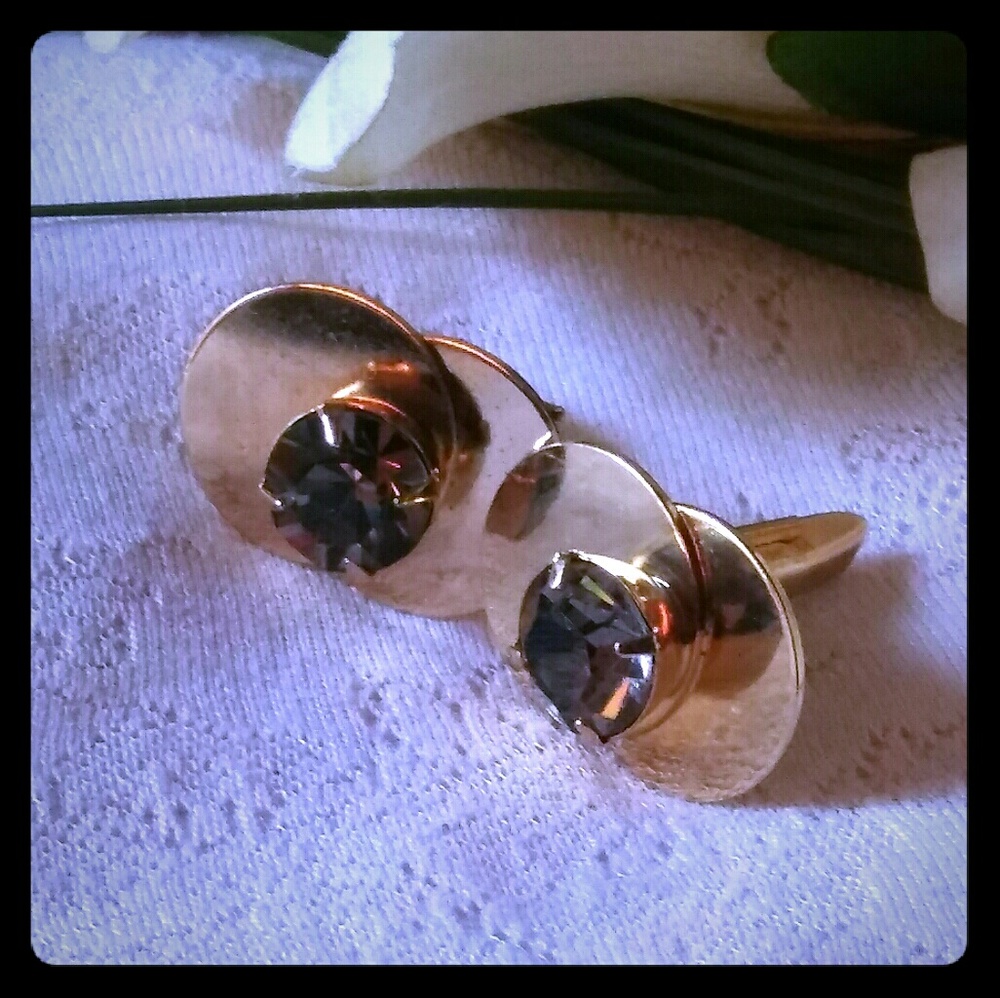 Vintage Geometric Intersecting Circles Cufflinks - image 1